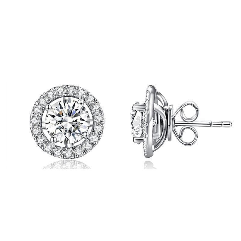 Moissanite Silver Earrings