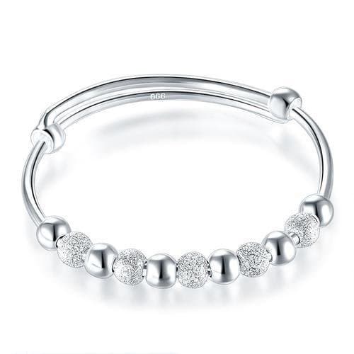 Kids Adjustable Solid 999 Silver Bangle Bracelet