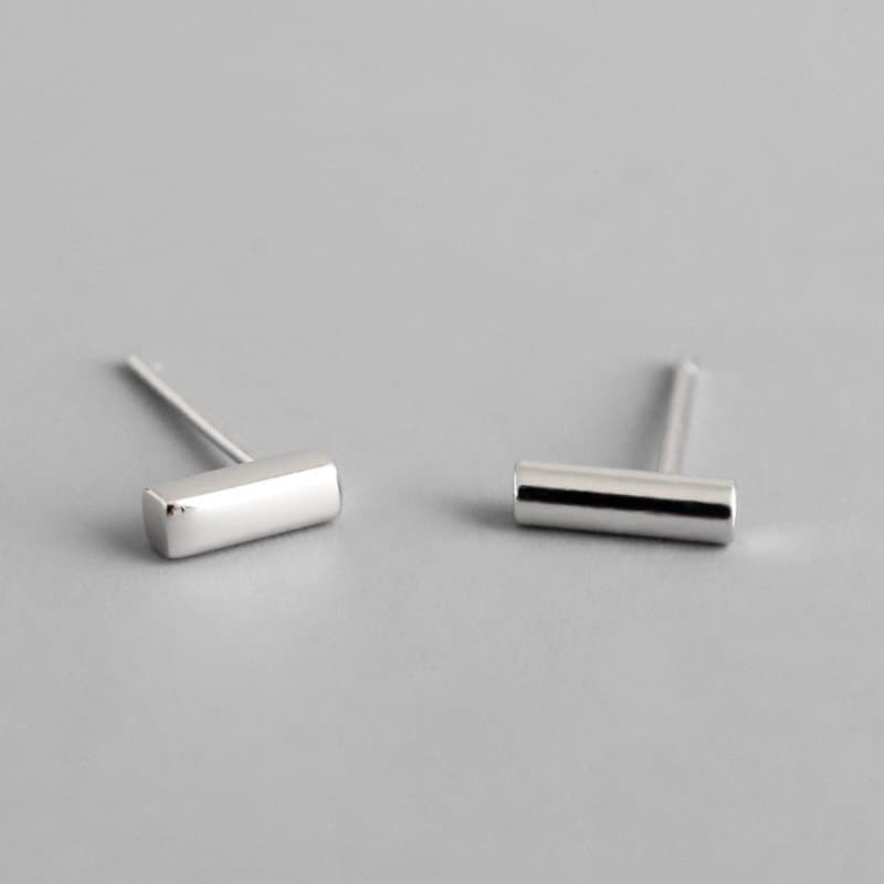 Mini Stick Column 925 Sterling Silver Stud Earrings