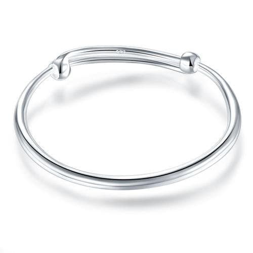 Kids Adjustable Solid 999 Silver Bangle Bracelet