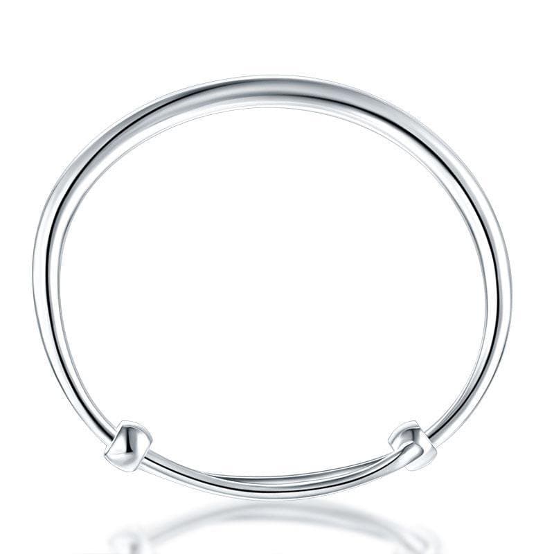 Kids Adjustable Solid 999 Silver Bangle Bracelet