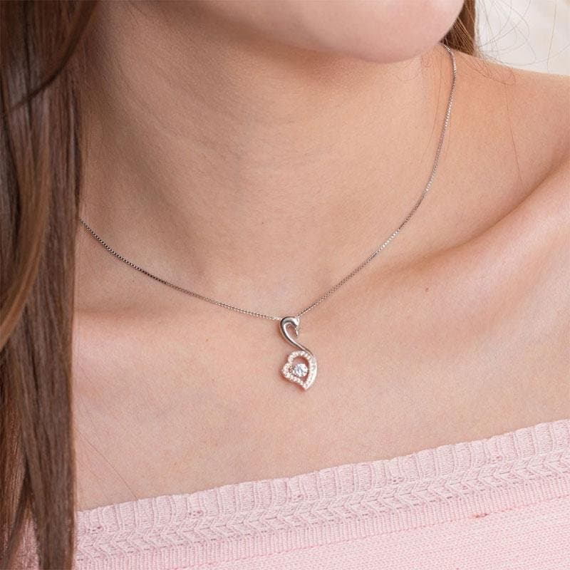 Swan Dancing Stone Pendant Necklace