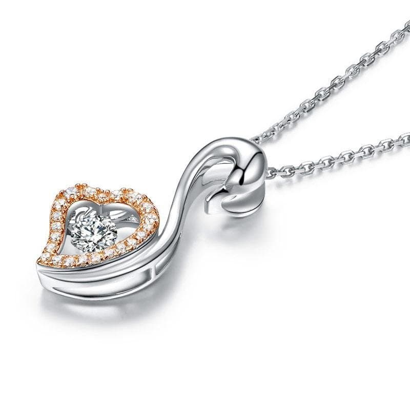 Swan Dancing Stone Pendant Necklace