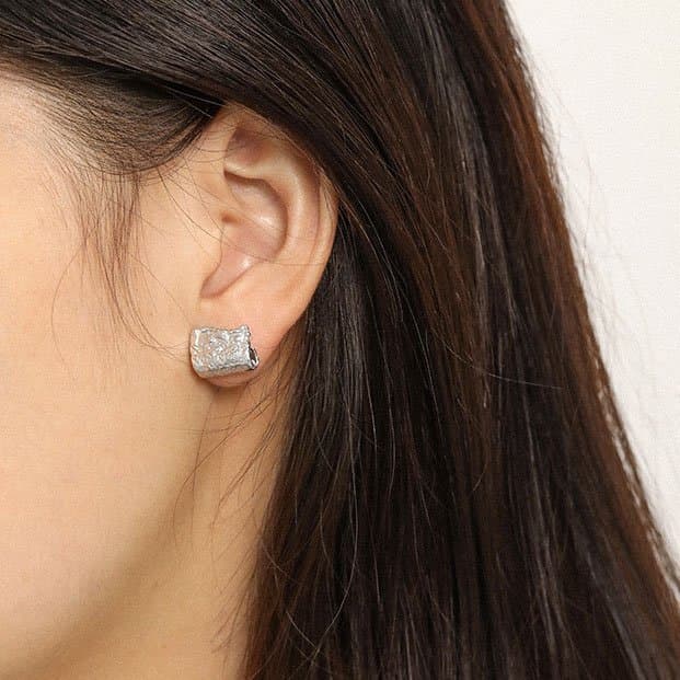 Geometric Block Tassels 925 Sterling Silver Dangling Earrings