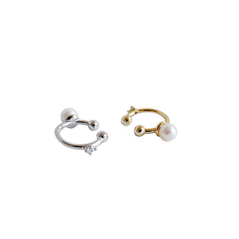 Shell Pearl 925 Sterling Silver Non-Pierced Earrings