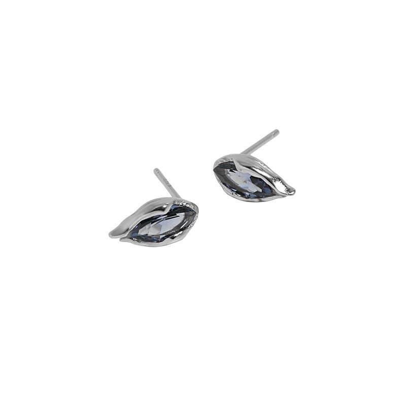 Blue Waterdrop CZ 925 Sterling Silver Stud Earrings