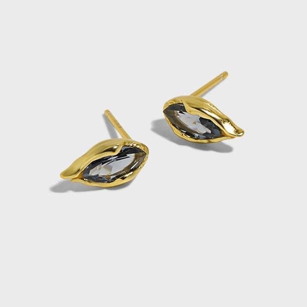 Blue Waterdrop CZ 925 Sterling Silver Stud Earrings