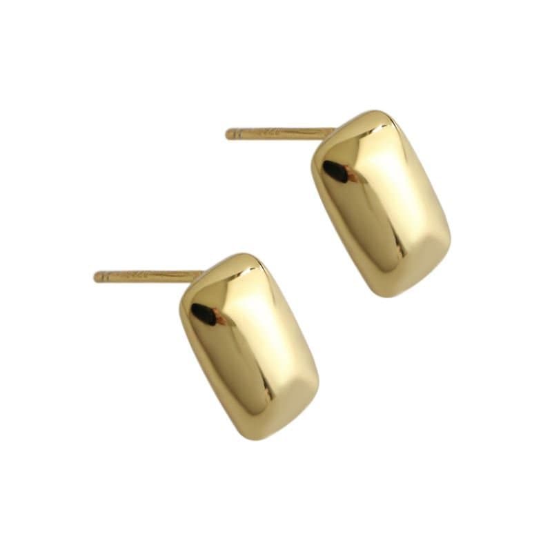 Geometric Rectangle 925 Sterling Silver Stud Earrings