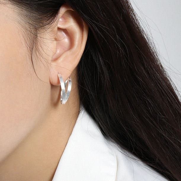 Round Geometric Circle 925 Sterling Silver Dangling Earrings