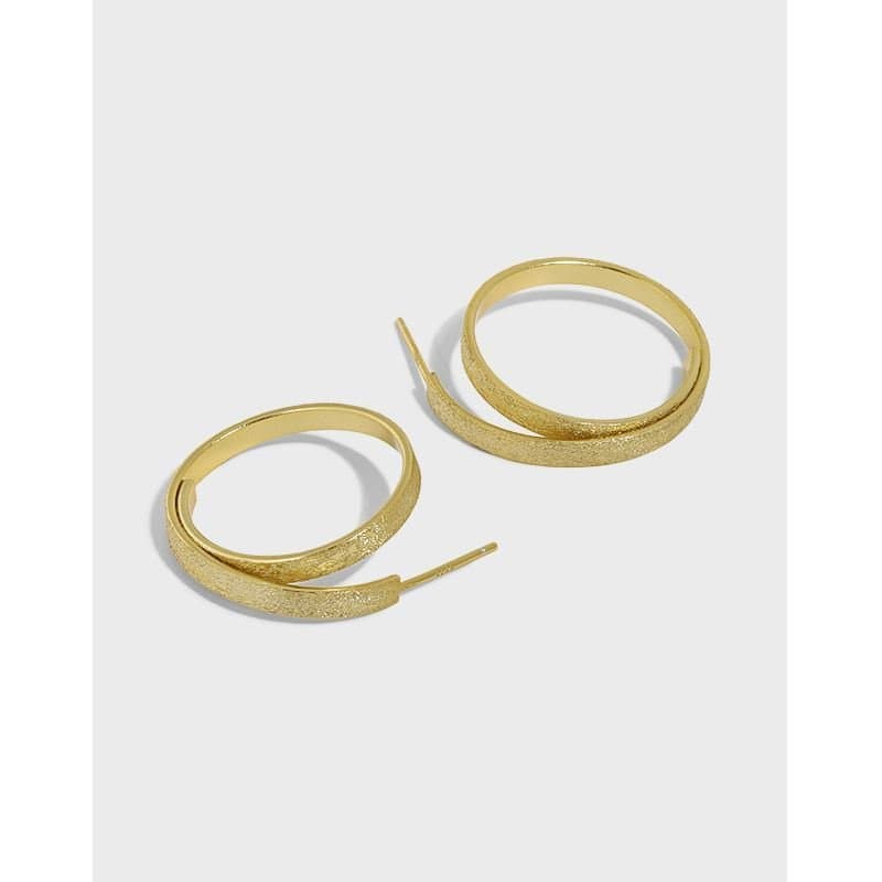 Round Geometric Circle 925 Sterling Silver Dangling Earrings