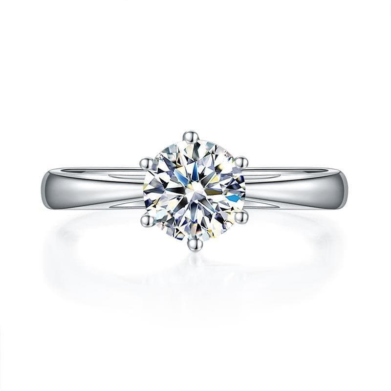 1 Carat Moissanite Diamond Classic 6 Claws Engagement