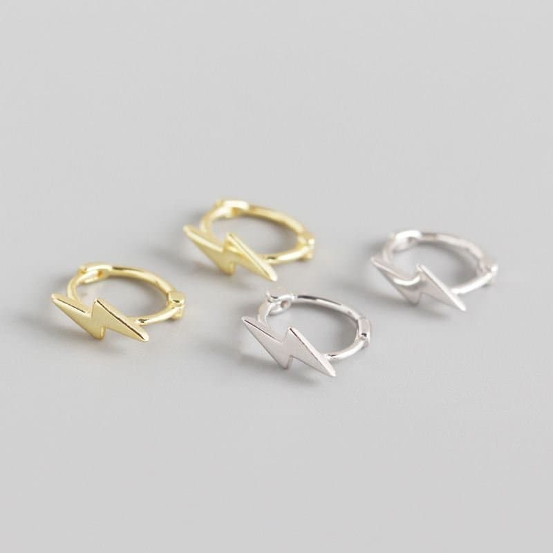 Lighting 925 Sterling Silver Hoop Earrings