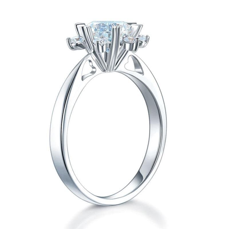 1 Carat Moissanite Diamond Flower Engagement Ring