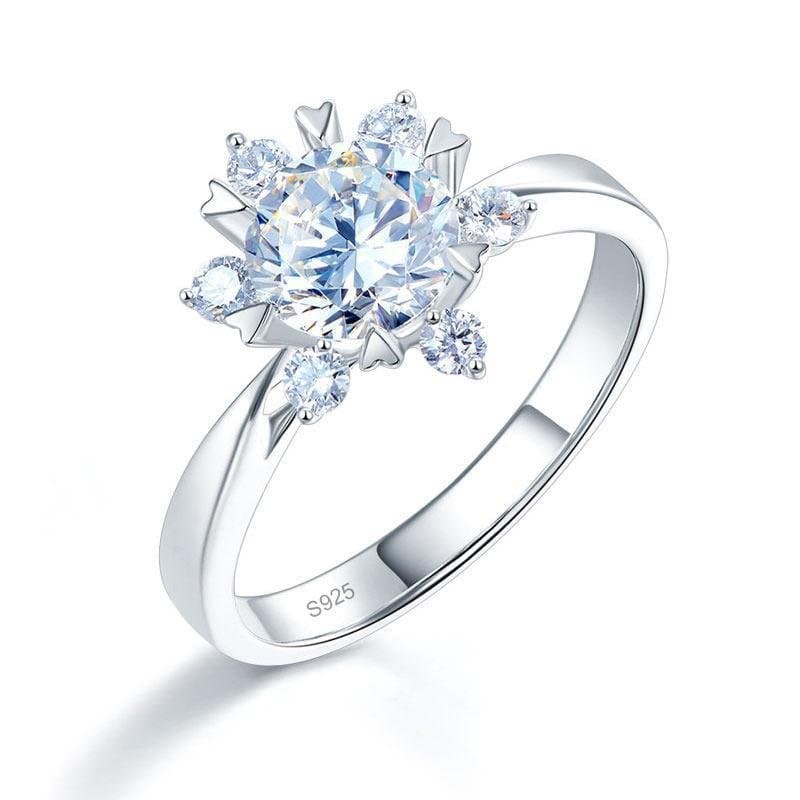 1 Carat Moissanite Diamond Flower Engagement Ring