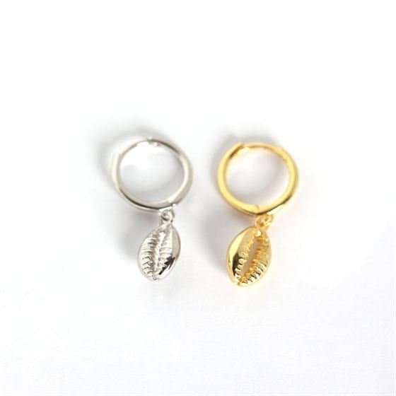 Hollow Shell 925 Sterling Silver Leverback Earrings