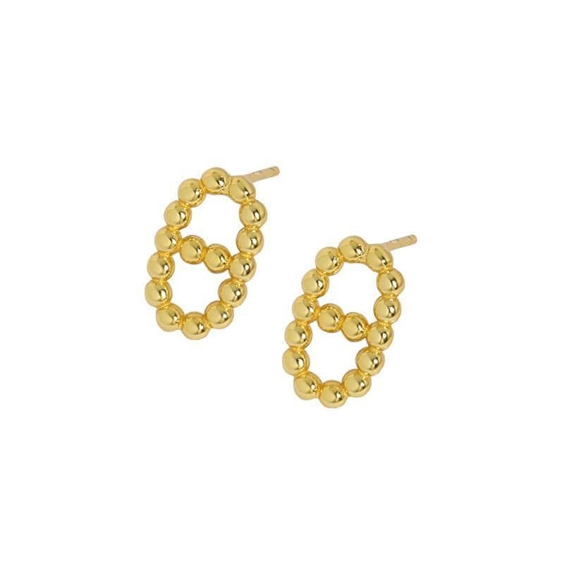 Hollow Beads Pig Nose 925 Sterling Silver Stud Earrings