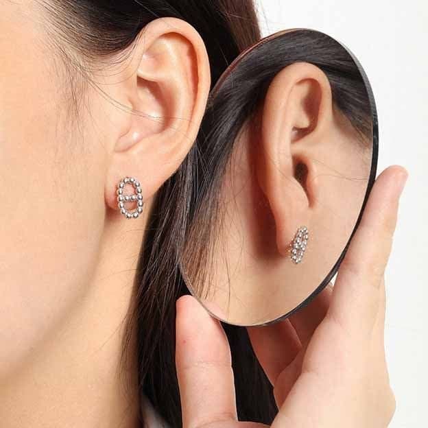 Hollow Beads Pig Nose 925 Sterling Silver Stud Earrings