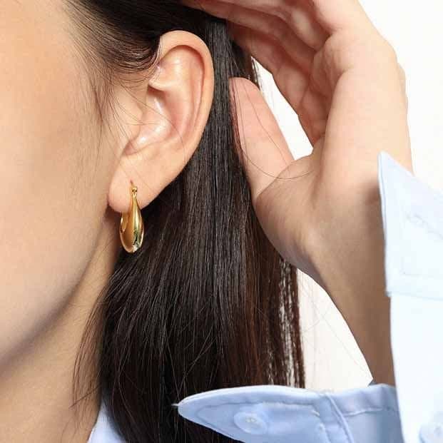 U Shape 925 Sterling Silver Hoop Earrings