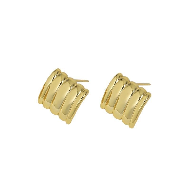 Geometric Rectangle Strips 925 Sterling Silver Stud Earrings