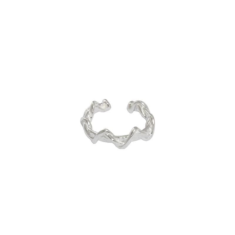 Double Layer Twisted Wave 925 Sterling Silver Non-Pierced Earrings