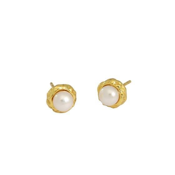 Irregular Freshwater Pearl 925 Sterling Silver Stud Earrings