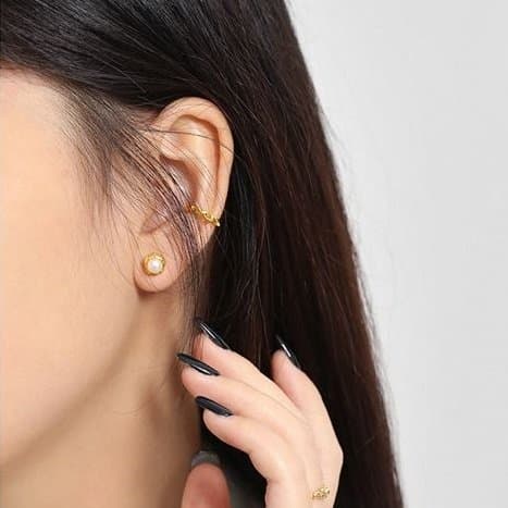 Irregular Freshwater Pearl 925 Sterling Silver Stud Earrings