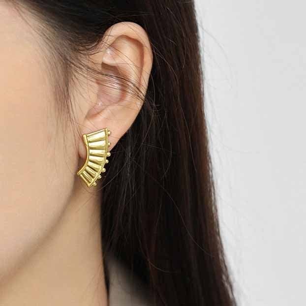 Lyre Piano 925 Sterling Silver Stud Earrings