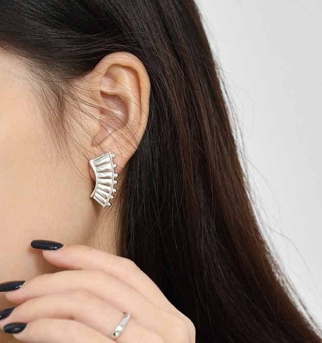 Lyre Piano 925 Sterling Silver Stud Earrings