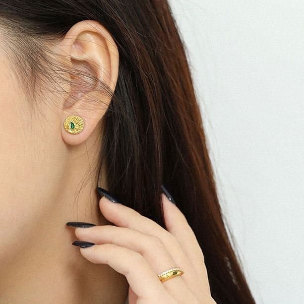 Irregular Geometric Round 925 Sterling Silver Stud Earrings
