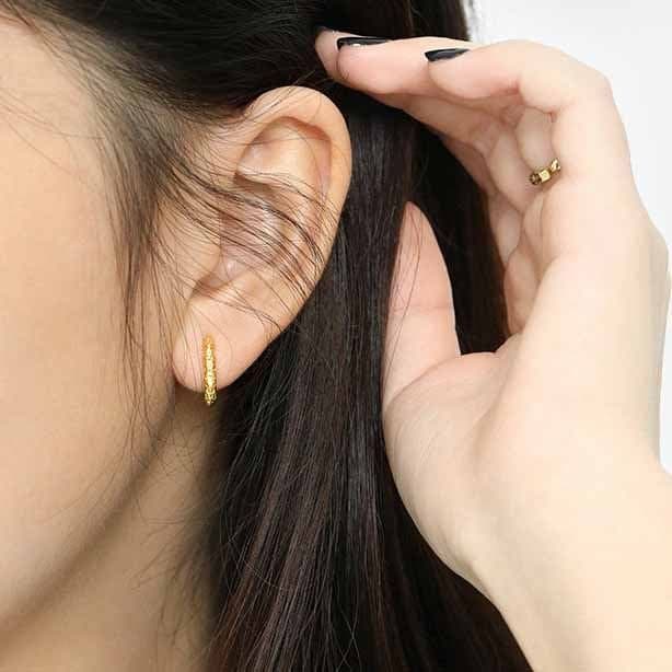 Geometric Hollow Oval 925 Sterling Silver Hoop Earrings