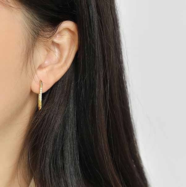 CZ Shape 925 Sterling Silver Dangling Earrings