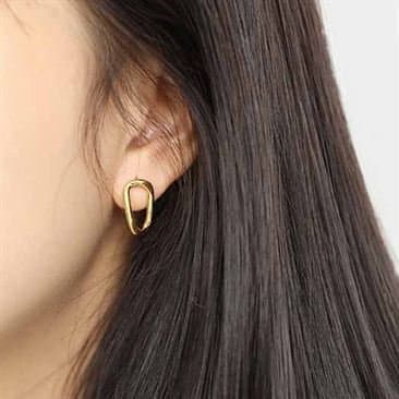 Geometric Irregular Hollow 925 Sterling Silver Stud Earrings