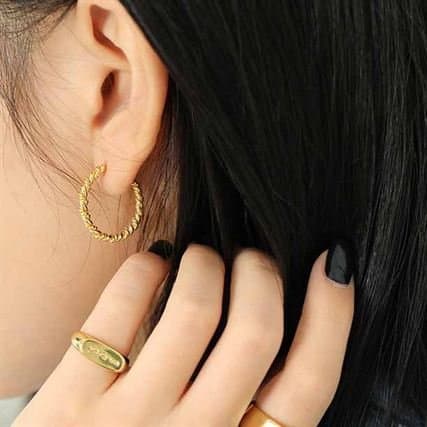 Twisted Circles 925 Sterling Silver Hoop Earrings