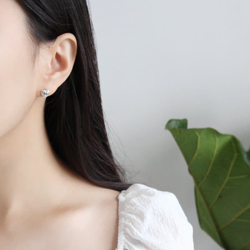 Heart 925 Sterling Silver Studs Earrings
