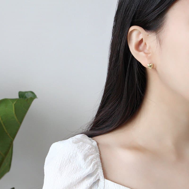Heart 925 Sterling Silver Studs Earrings