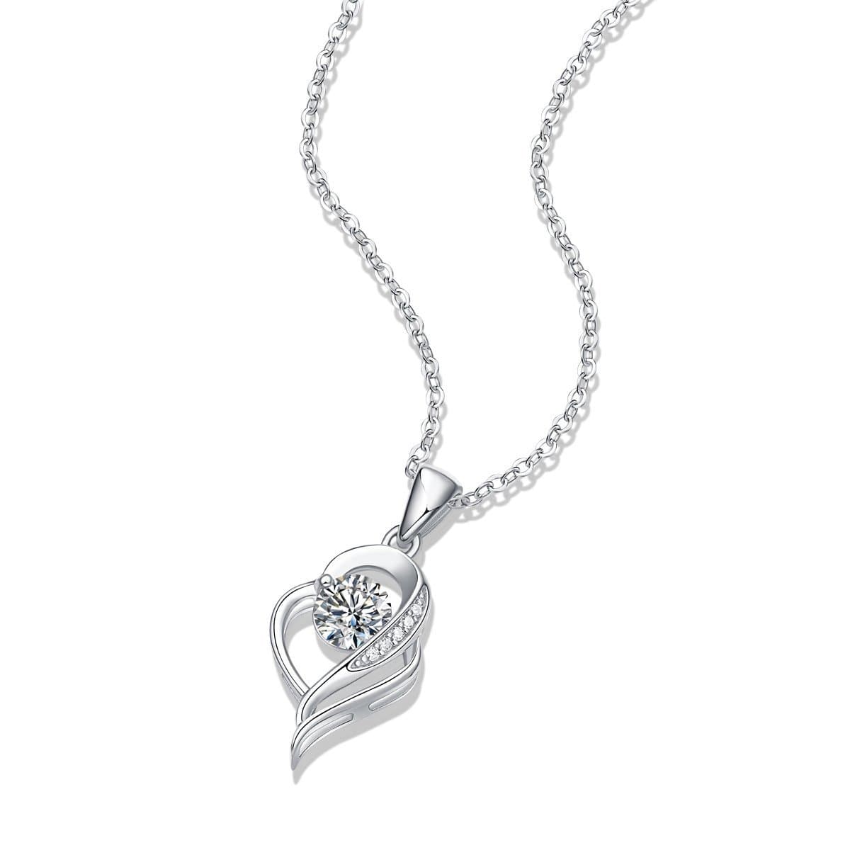 Moissanite CZ Irregular Heart 925 Sterling Silver Necklace