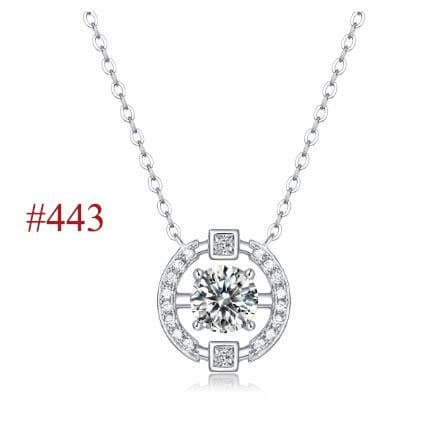 Moissanite CZ Waterdrop Round Flower 925 Sterling Silver Necklace