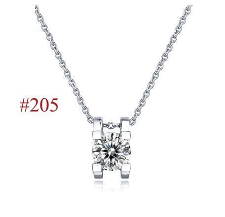 Moissanite CZ Waterdrop Round Flower 925 Sterling Silver Necklace