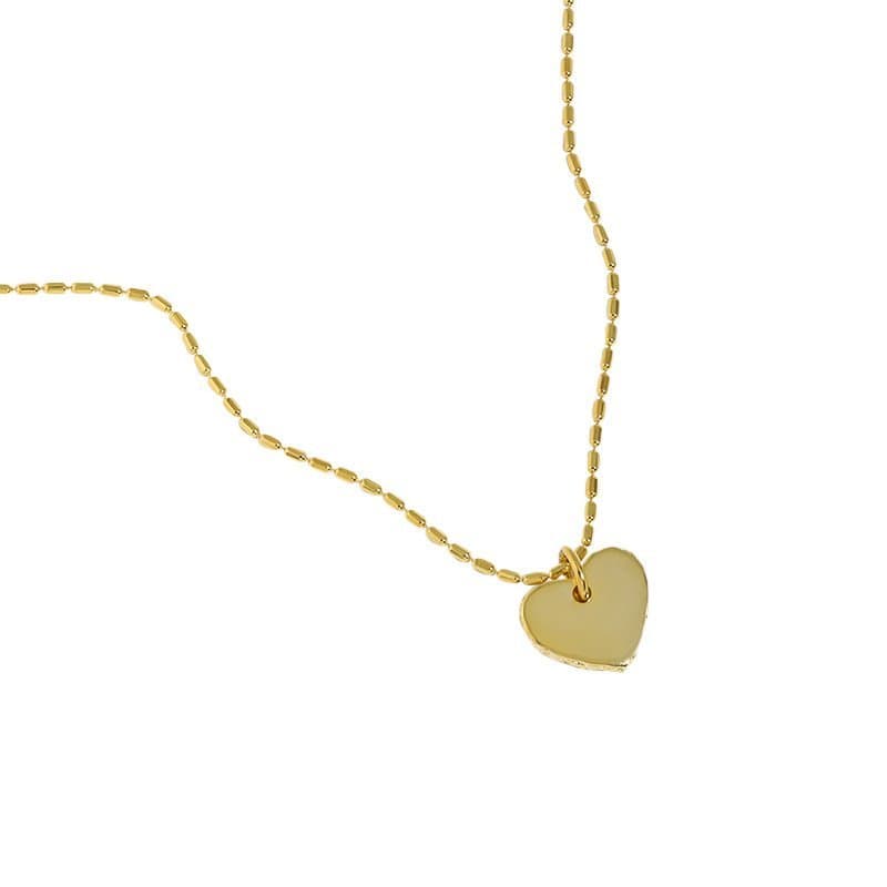 Tube Beads Heart 925 Sterling Silver Necklace