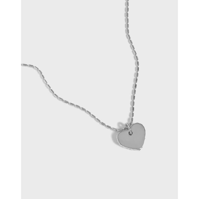 Tube Beads Heart 925 Sterling Silver Necklace