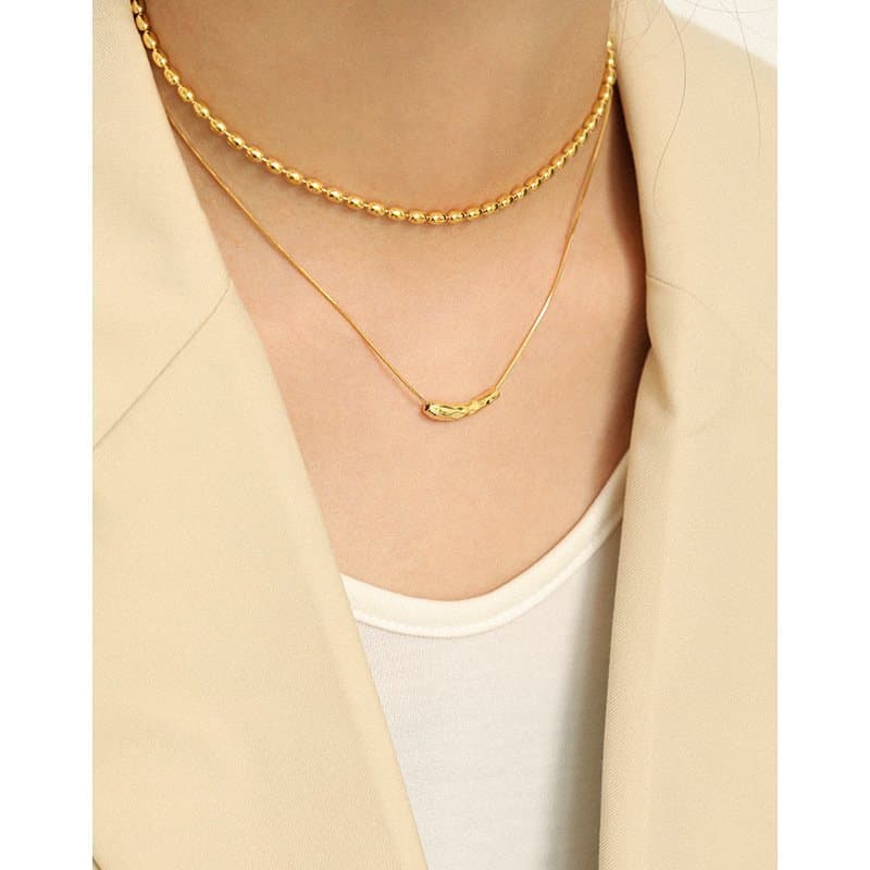 Snake Chain Irregular Waterdrop 925 Sterling Silver Necklace