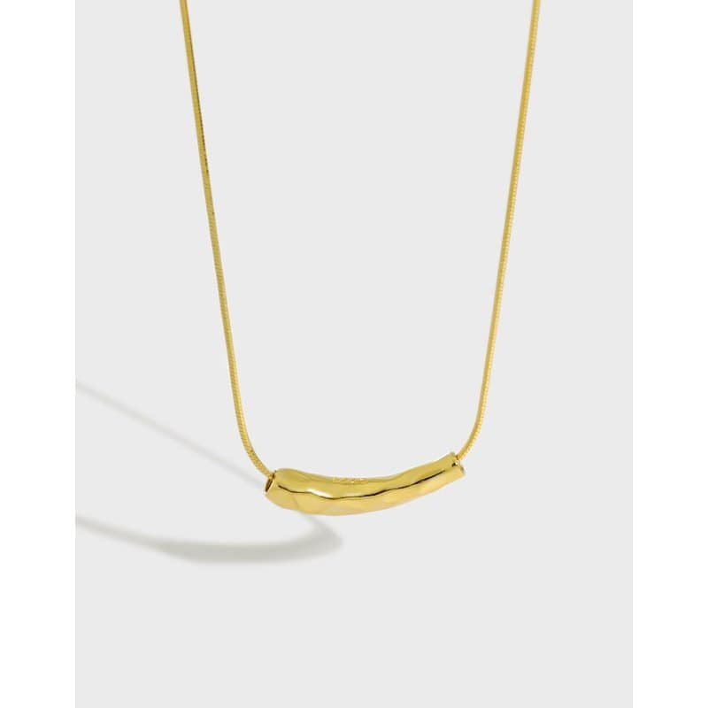 Snake Chain Irregular Waterdrop 925 Sterling Silver Necklace