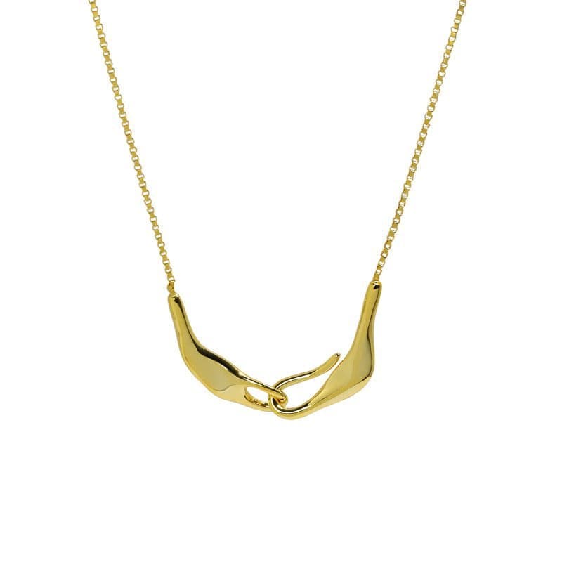 Irregular Hand In han 925 Sterling Silver Necklace