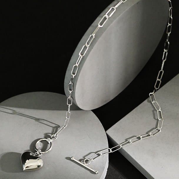 Love Heart OT 925 Sterling Silver Necklace