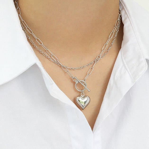Love Heart OT 925 Sterling Silver Necklace