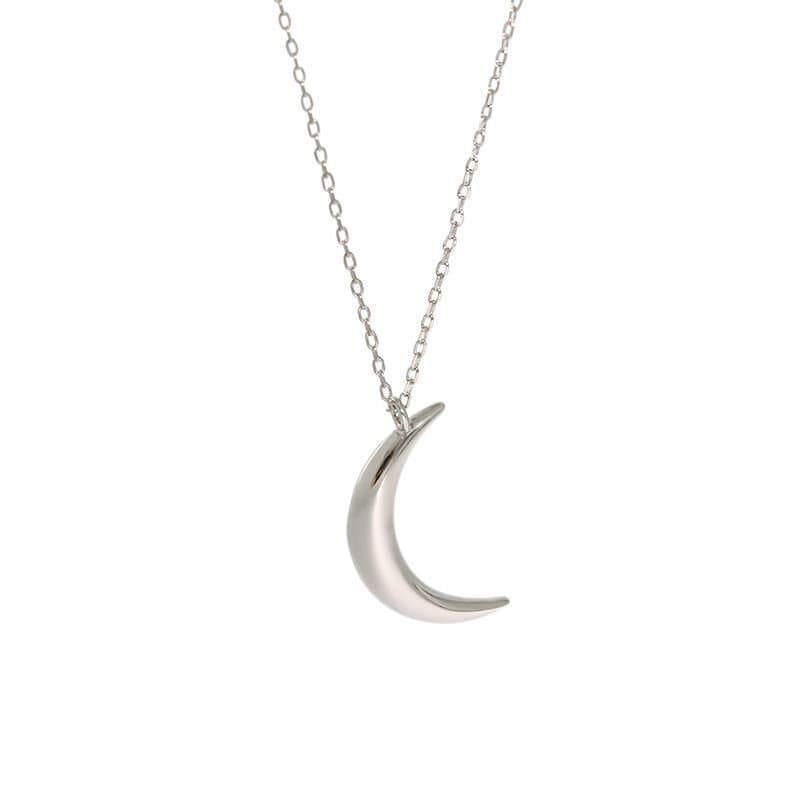 Crescent Moon 925 Sterling Silver Necklace