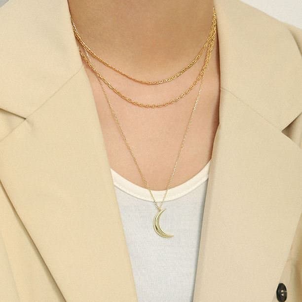 Crescent Moon 925 Sterling Silver Necklace