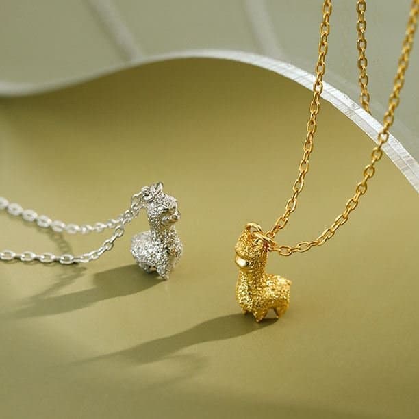 Mini Alpaca Animal 925 Sterling Silver Necklace