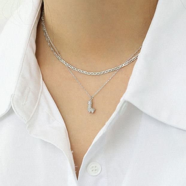 Mini Alpaca Animal 925 Sterling Silver Necklace