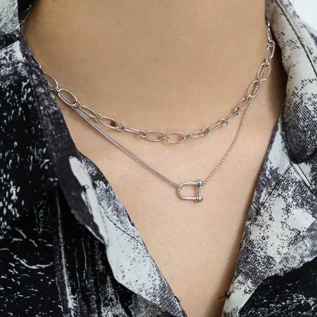 U Shape 925 Sterling Silver Necklace
